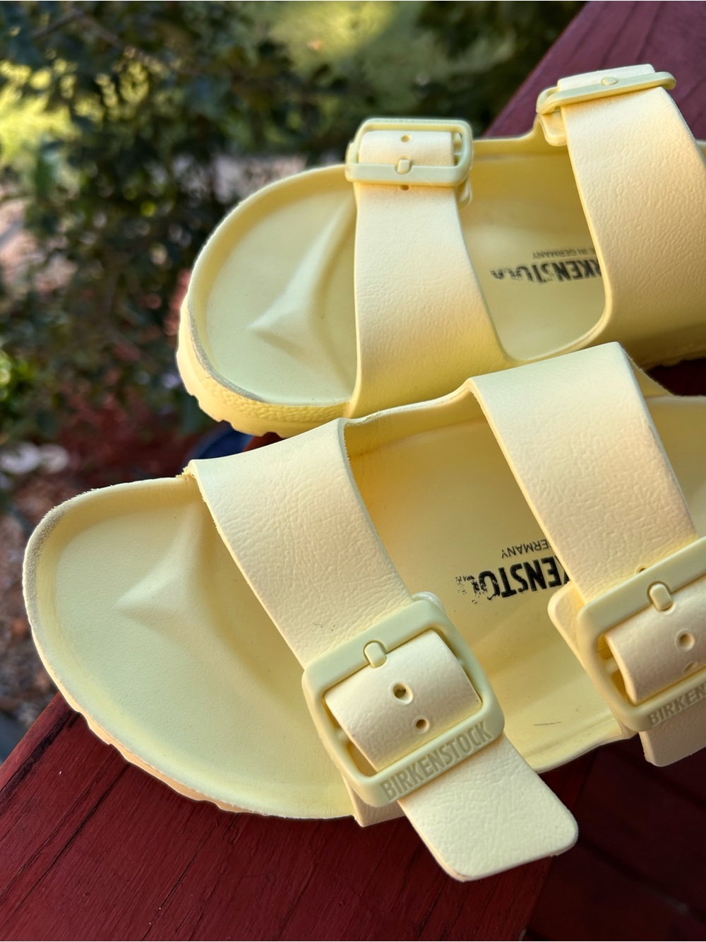Birkenstock Arizona EVA Women's Sandal, Sz 37 US 6.5 Yellow Strap Arch Support - Picture 3 of 7